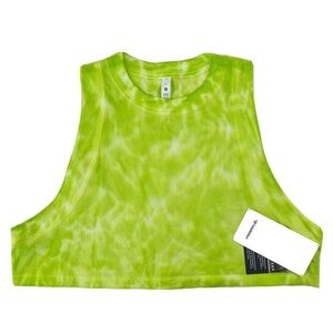 NWT Lululemon Lime Green Cropped Tank Top Size 8 Yoga Gym